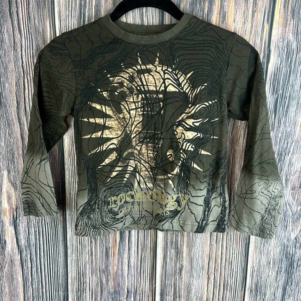Guitar Print Long Sleeve Shirt- Size 5